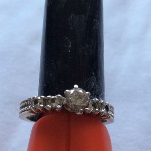 Womens Sterling Silver Pave 925 Ring